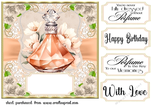 Peach perfume card front 7