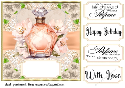Peach perfume card front 8