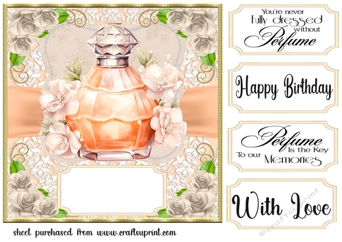 Peach perfume card front 10