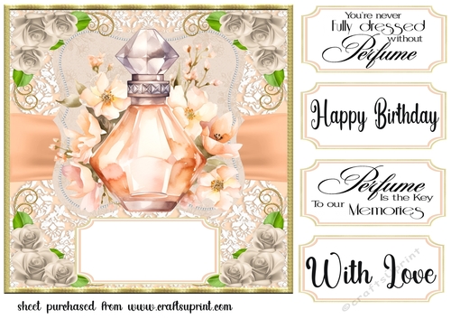 Peach perfume card front 11