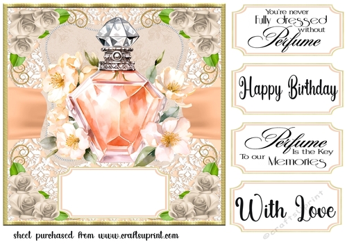 Peach perfume card front 12