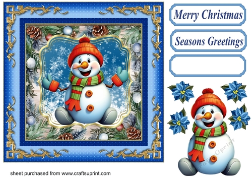 Jolly snowman card front 1