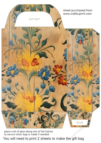 Wooden folk art gift bag 2