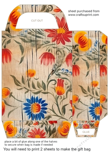 Wooden folk art gift bag 3
