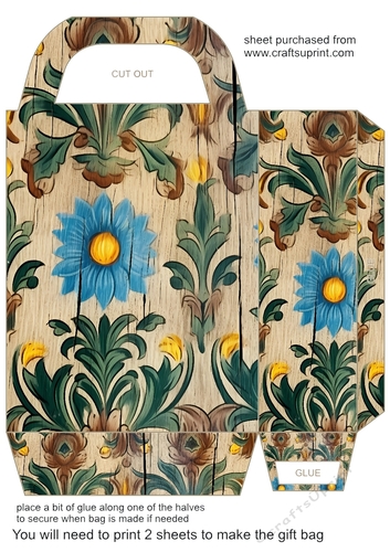 Wooden folk art gift bag 4