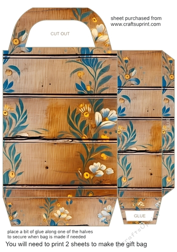 Wooden folk art gift bag 6