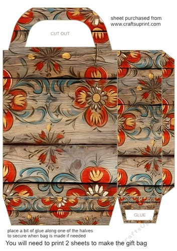 Wooden folk art gift bag 7