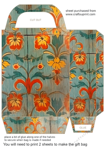 Wooden folk art gift bag 8