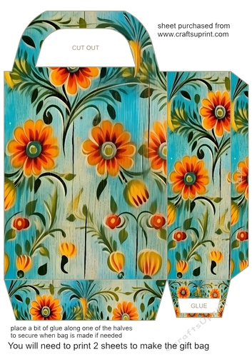 Wooden folk art gift bag 10