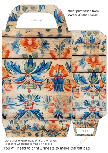 Wooden folk art gift bag 11