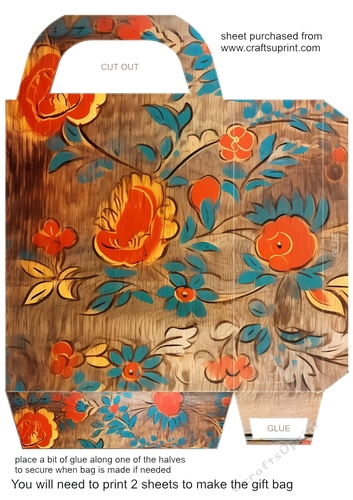 Wooden folk art gift bag 12