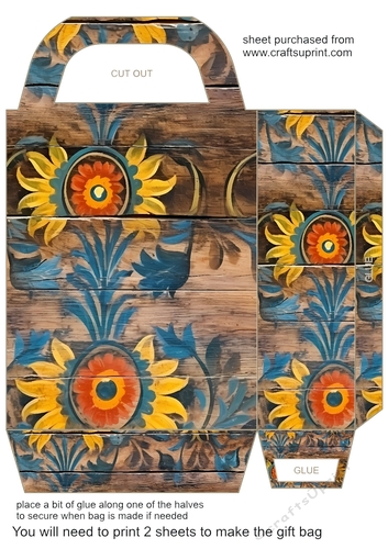 Wooden folk art gift bag 13