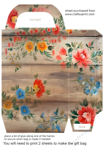 Wooden folk art gift bag 14