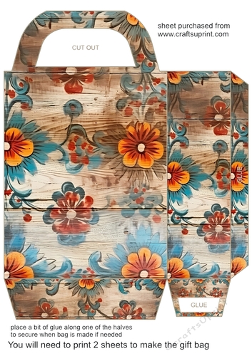 Wooden folk art gift bag 15