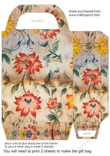 Wooden folk art gift bag 17