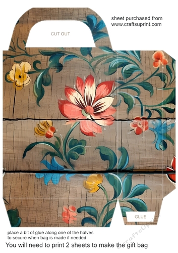 Wooden folk art gift bag 19