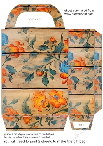 Wooden folk art gift bag 20