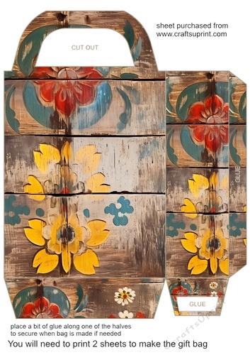 Wooden folk art gift bag 21