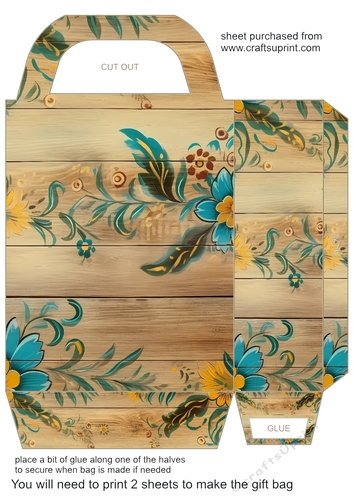 Wooden folk art gift bag 22