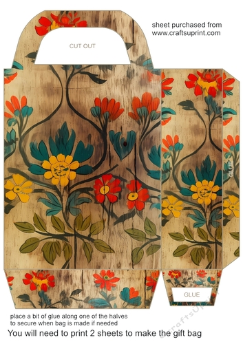 Wooden folk art gift bag 24