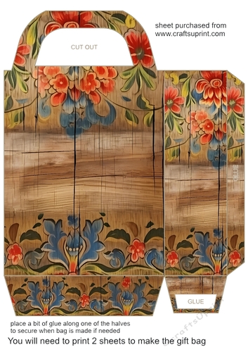 Wooden folk art gift bag 26