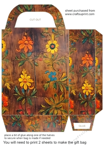 Wooden folk art gift bag 27