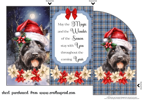 Christmas Scottish terrier money/voucher wallet(with verse) 2
