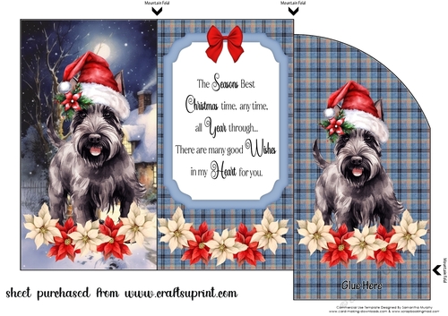 Christmas Scottish terrier money/voucher wallet(with verse) 4