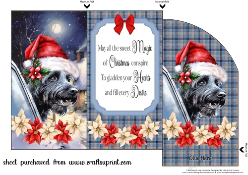 Christmas Scottish terrier money/voucher wallet(with verse) 5