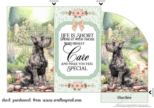 Scottish terrier in garden money/voucher wallet (with verse)5