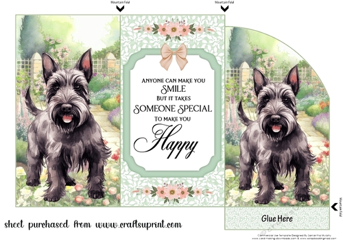 Scottish terrier in garden money/voucher wallet (with verse)6