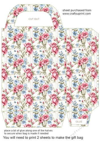 Gingham rose gift bag 2