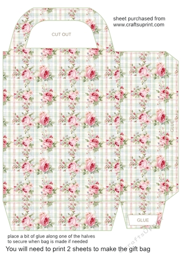 Gingham rose gift bag 6