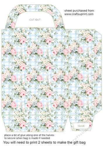 Gingham rose gift bag 7