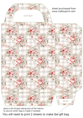 Gingham rose gift bag 8