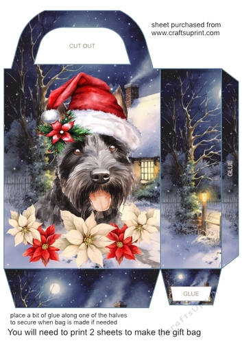 Christmas Scottish terrier gift bag 1