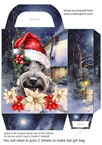 Christmas Scottish terrier gift bag 3