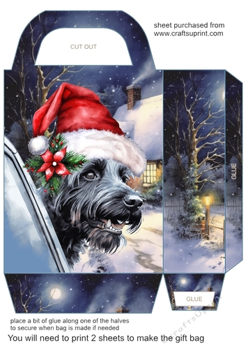Christmas Scottish terrier gift bag 4