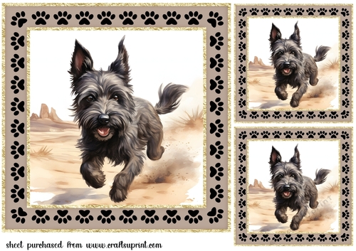 3 Desert Scottish terrier card fronts/toppers 1