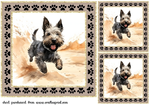 3 Desert Scottish terrier card fronts/toppers 4