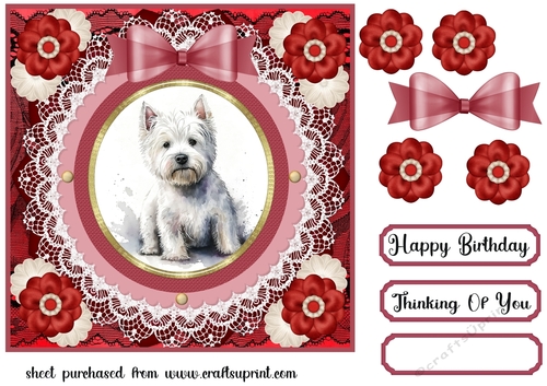 West Highland terrier card front 3