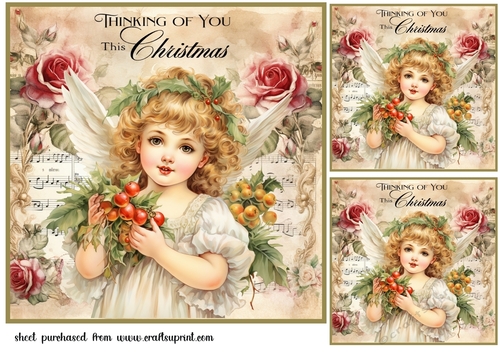 3 Christmas angel card fronts/toppers 2