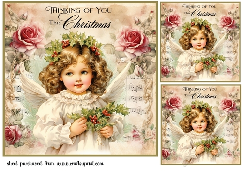 3 Christmas angel card fronts/toppers 3