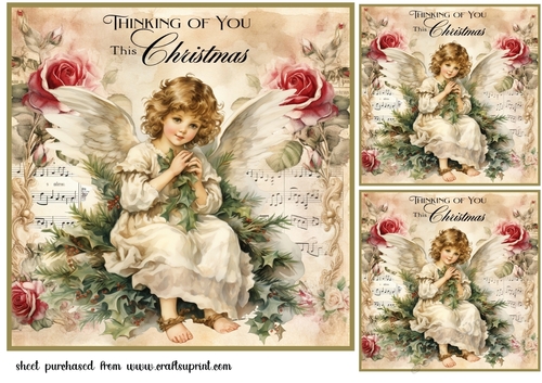 3 Christmas angel card fronts/toppers 4