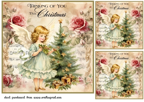 3 Christmas angel card fronts/toppers 6
