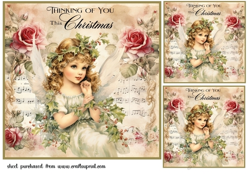 3 Christmas angel card fronts/toppers 8