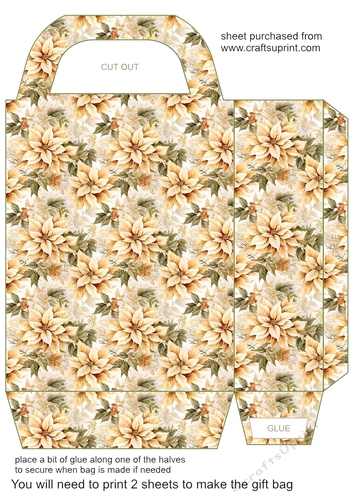 White poinsettia gift bag 9