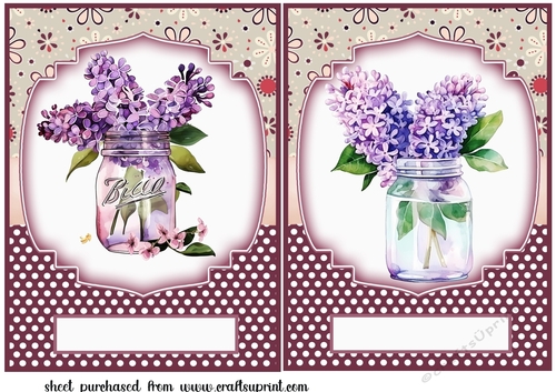 2 Lilac vase card fronts/toppers 3