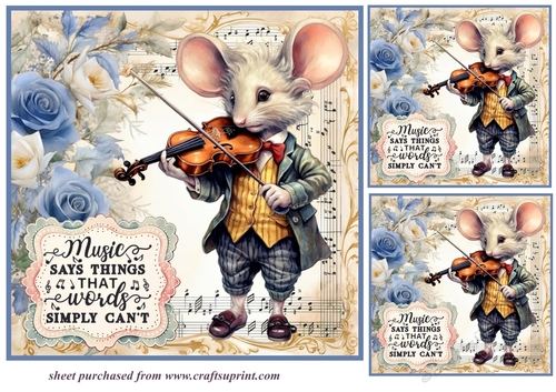 3 Music says things card fronts/toppers