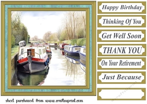 A day on the canal card front 9